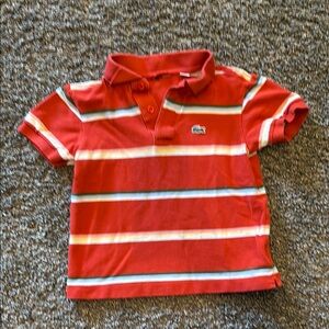 Lacoste Kids Polo in Red with Stripes